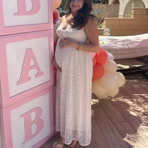 Zara cream color lace maxi dress